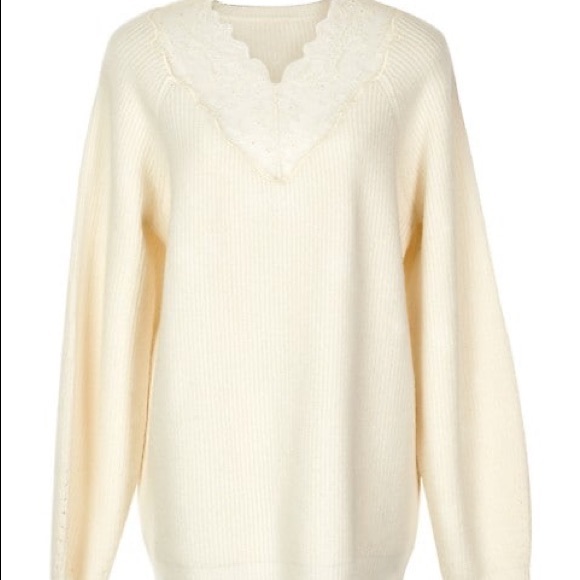 COPY - MO&Co lace trimmed sweater - Picture 6 of 6